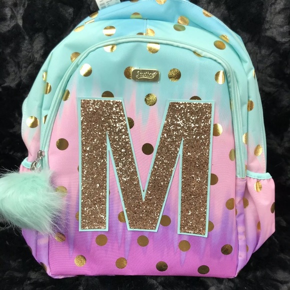 justice ombre foil dot initial backpack